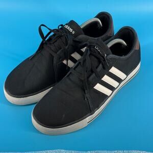 Adidas Neo Shoes 12 Black White Canvas Streetwear Casual Skater Stripes Retro